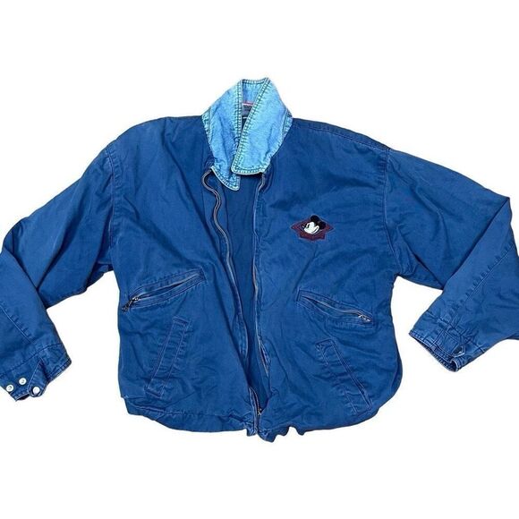 Mickey INC Womens Blue Embroidered Long Sleeve Denim Canvas Jacket Size Small - Picture 2 of 14